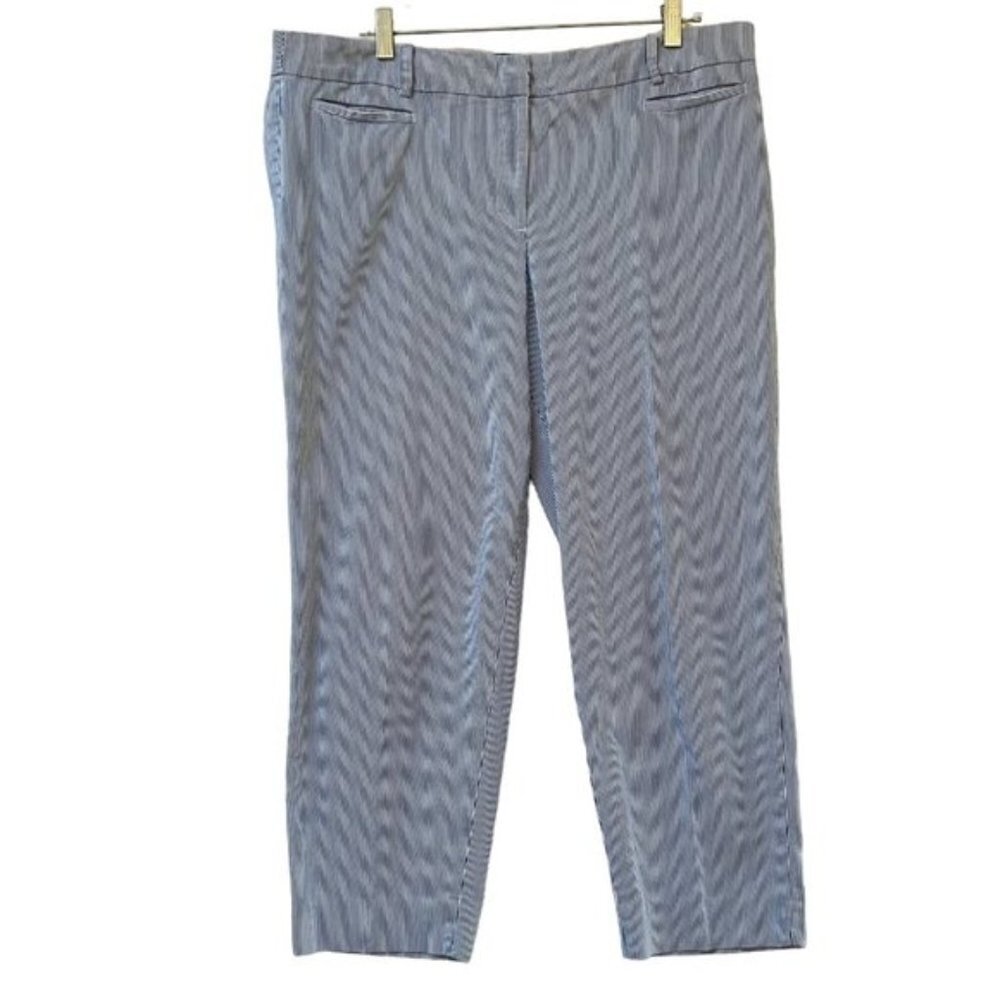 Talbots Pants The Perfect Crop Womens 16 Stripes Office Career Ankle Minimalist